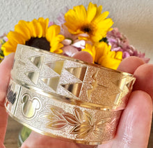 🌟NEW Engraved PATTERN🌟12mm, 15mm, or 20mm RAW GOLD FILLED BRACELET ONLY- Includes 10 letters 1st letter capital FINAL SALE (Read whole listing carefully)
