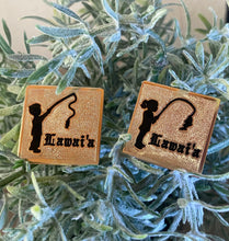 Gold Filled ENGRAVED SQUARE PENDANT/SAND BACKGROUND Hawaiian Font (1 letter or Picture)