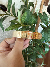 🌟NEW Engraved PATTERN🌟12mm, 15mm, or 20mm RAW GOLD FILLED BRACELET ONLY- Includes 10 letters 1st letter capital FINAL SALE (Read whole listing carefully)
