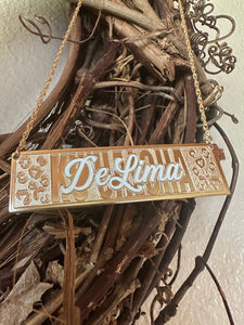 Engraved Gold Filled Name Plate ATTACHED TO CHAIN (10 letters)