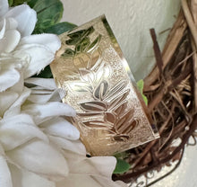 🌟 24mm or 32mm Engraved PATTERN🌟RAW EDGE GOLD FILLED BRACELET ONLY- Includes 10 letters 1st letter capital FINAL SALE (Read whole listing carefully)