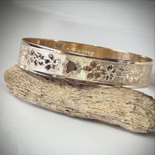 🌟NEW Engraved PATTERN🌟12mm, 15mm, or 20mm RAW GOLD FILLED BRACELET ONLY- Includes 10 letters 1st letter capital FINAL SALE (Read whole listing carefully)