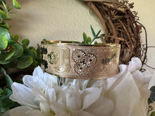 🌟 24mm or 32mm Engraved PATTERN🌟RAW EDGE GOLD FILLED BRACELET ONLY- Includes 10 letters 1st letter capital FINAL SALE (Read whole listing carefully)