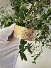 🌟 24mm or 32mm Engraved PATTERN🌟RAW EDGE GOLD FILLED BRACELET ONLY- Includes 10 letters 1st letter capital FINAL SALE (Read whole listing carefully)