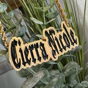 Engraved Name CUTOUT Gold Filled SLIDER (10 letters)