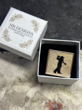 Gold Filled ENGRAVED SQUARE PENDANT/SAND BACKGROUND Hawaiian Font (1 letter or Picture)