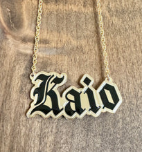Engraved Name CUTOUT Gold Filled ATTACHED TO CHAIN (10 letters)