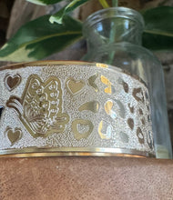 🌟 24mm or 32mm Engraved PATTERN🌟RAW EDGE GOLD FILLED BRACELET ONLY- Includes 10 letters 1st letter capital FINAL SALE (Read whole listing carefully)