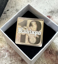 Gold Filled ENGRAVED SQUARE PENDANT/SAND BACKGROUND Hawaiian Font (1 letter or Picture)