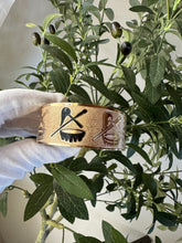 🌟 24mm or 32mm Engraved PATTERN🌟RAW EDGE GOLD FILLED BRACELET ONLY- Includes 10 letters 1st letter capital FINAL SALE (Read whole listing carefully)