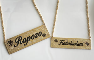 🎓Graduation Special🎓Engraved Gold Filled Name Plate ATTACHED TO CHAIN (10 letters)