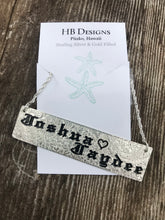 19mm Sterling Silver Name Plate Custom Font (10 letters)