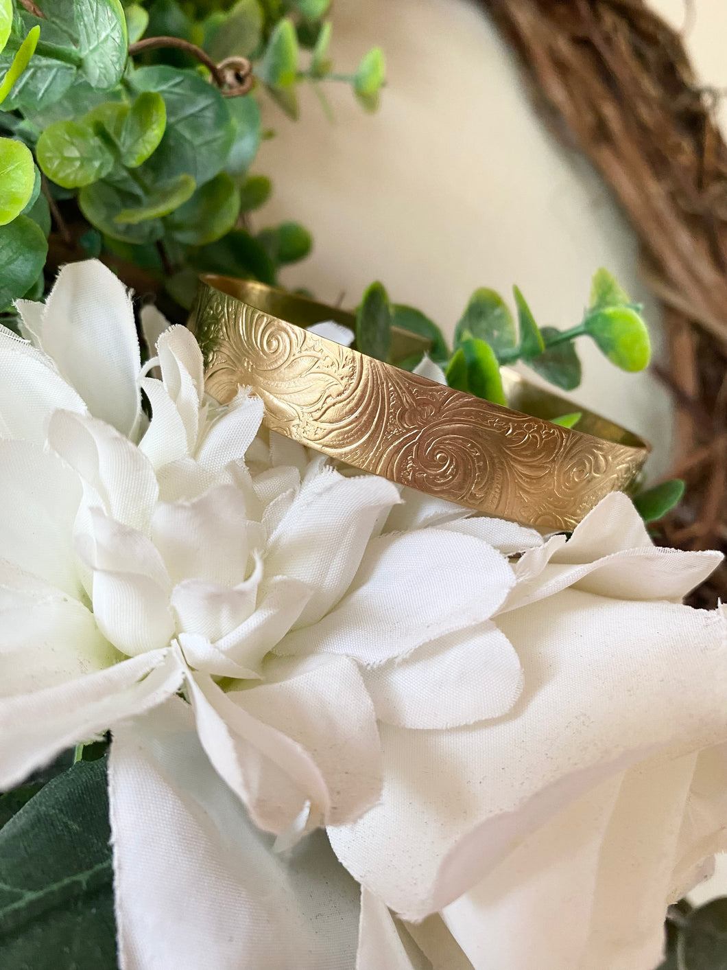 12mm FANCY SCROLL PATTERNED  BRACELET RAW GOLD FILLED ONLY- Includes 10 letters 1st letter capital FINAL SALE (Read whole listing carefully)