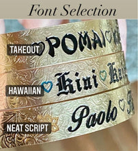 🌟NEW SCROLL PATTERN🌟12 or 24mm Light Scroll Pattern Bracelet RAW GOLD FILLED ONLY- Includes 10 letters 1st letter capital FINAL SALE (Read whole listing carefully)