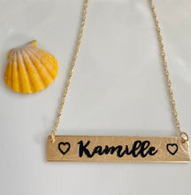 10mm Hawaiian Scroll and Flower Gold Filled Name Plate (10 letters)
