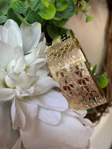 🌟Engraved PATTERN🌟24mm RAW EDGE GOLD FILLED BRACELET ONLY- Includes 10 letters 1st letter capital FINAL SALE (Read whole listing carefully)