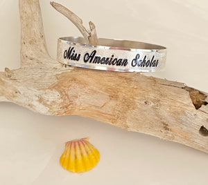 🌟NEW Engraved STERLING SILVER PATTERN🌟12 or 15mm STERLING SILVER BRACELET ONLY- Includes 10 letters 1st letter capital FINAL SALE (Read whole listing carefully)