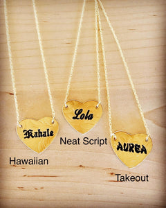 🌟NEW for Adult or Keiki🌟Heart💕or Butterfly🦋 Gold Filled Necklace (7letters only) 1st Letter Capital
