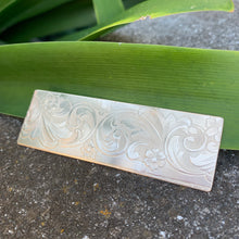 CLEARANCE SALE!! 24mm Hawaiian Scroll and Flower Patterned Gold Filled Name Plate (10 letters)