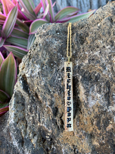 8mm Hawaiian Font (10 letters only ONLY1stletter capital) VERTICAL  Name Bar