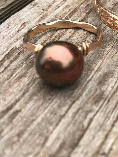 12 Gauge CHOCOLATE Tahitian Pearl Ring