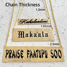 Engraved Gold Filled Name Plate ATTACHED TO CHAIN (10 letters)